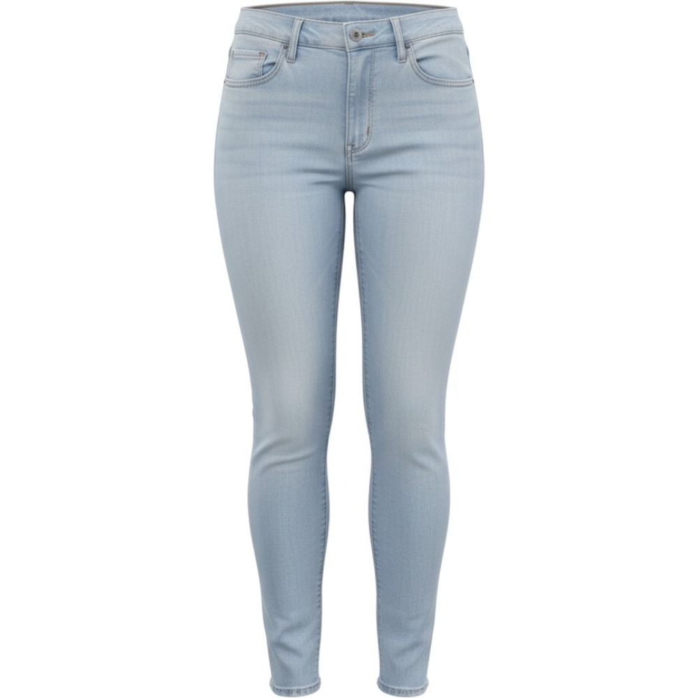 Levi's 711 Skinny Jeans Women 32 Light Blue Excellent Raw Hem Stretch 18881-0706